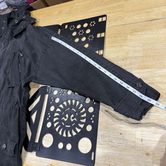Vintage Buckaroo Parka Jacket Grunge Goth Fish Tail Hoodie Pockets Charcoal Lrg - Picture 10 of 14